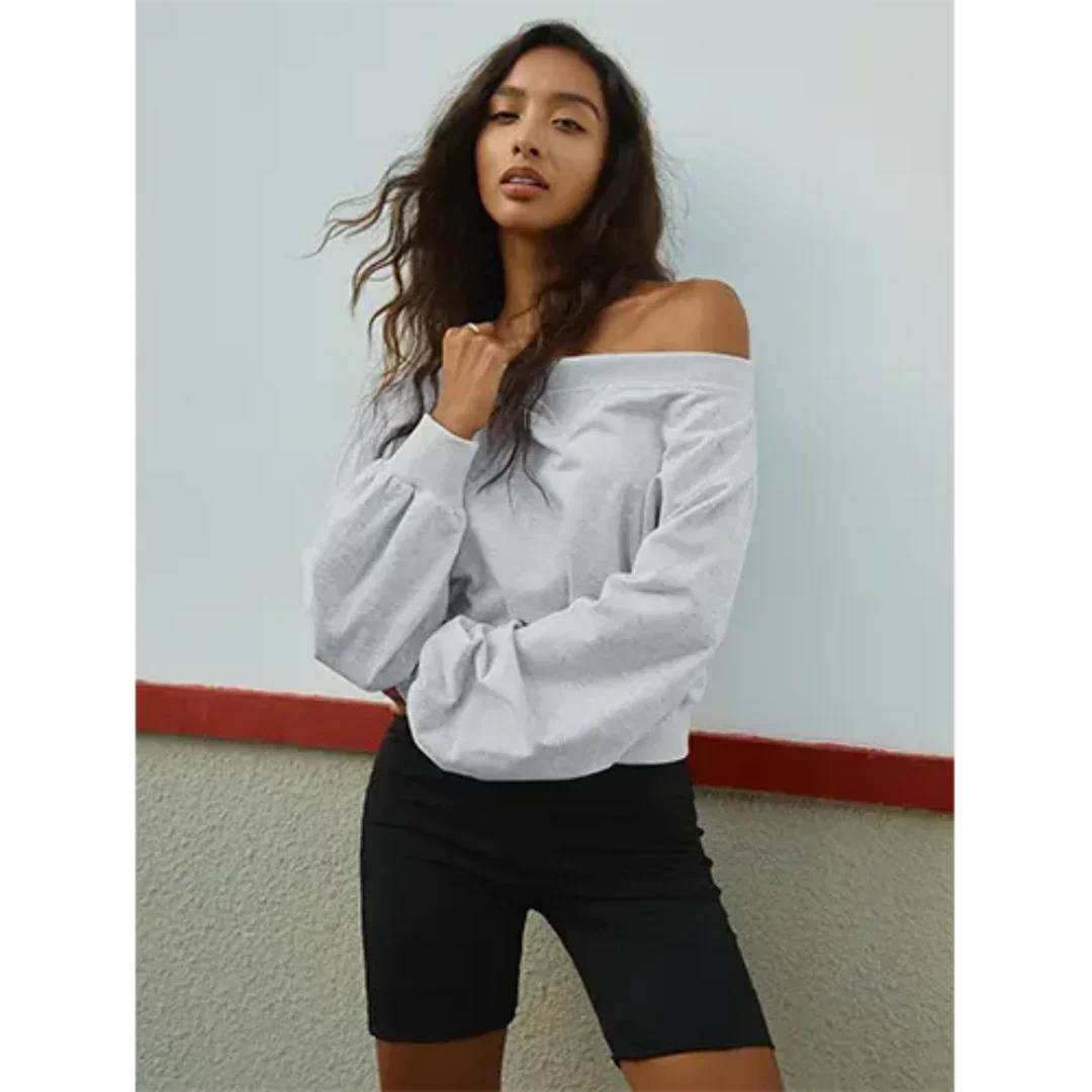 Stilla | Lækker sweater med skulderfri stropper