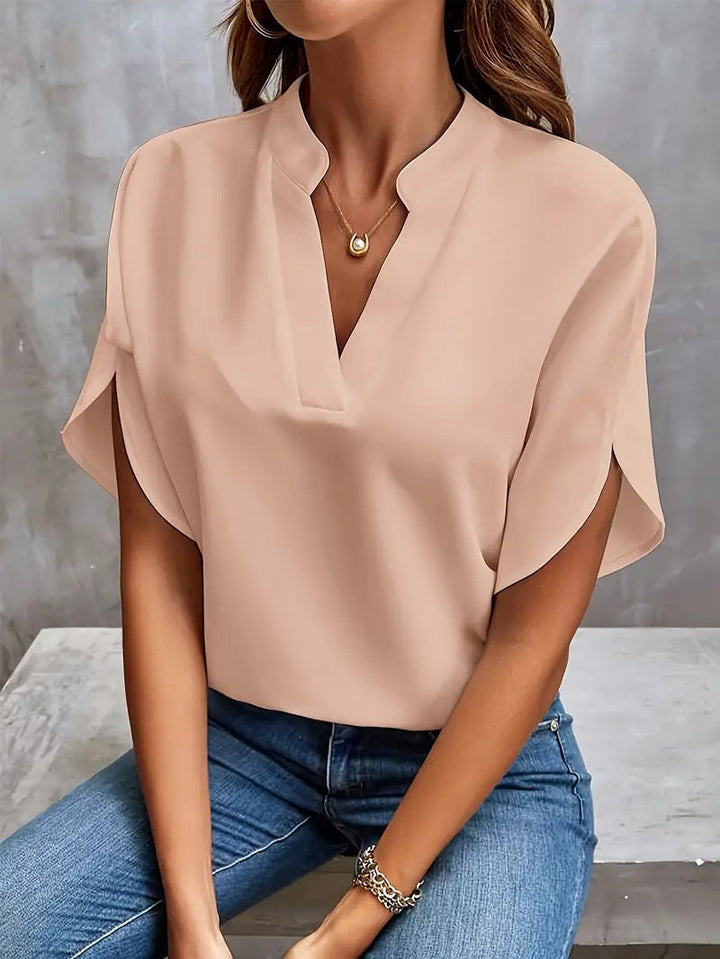 Stilla | Elegant V-hals Bluse Til Damer