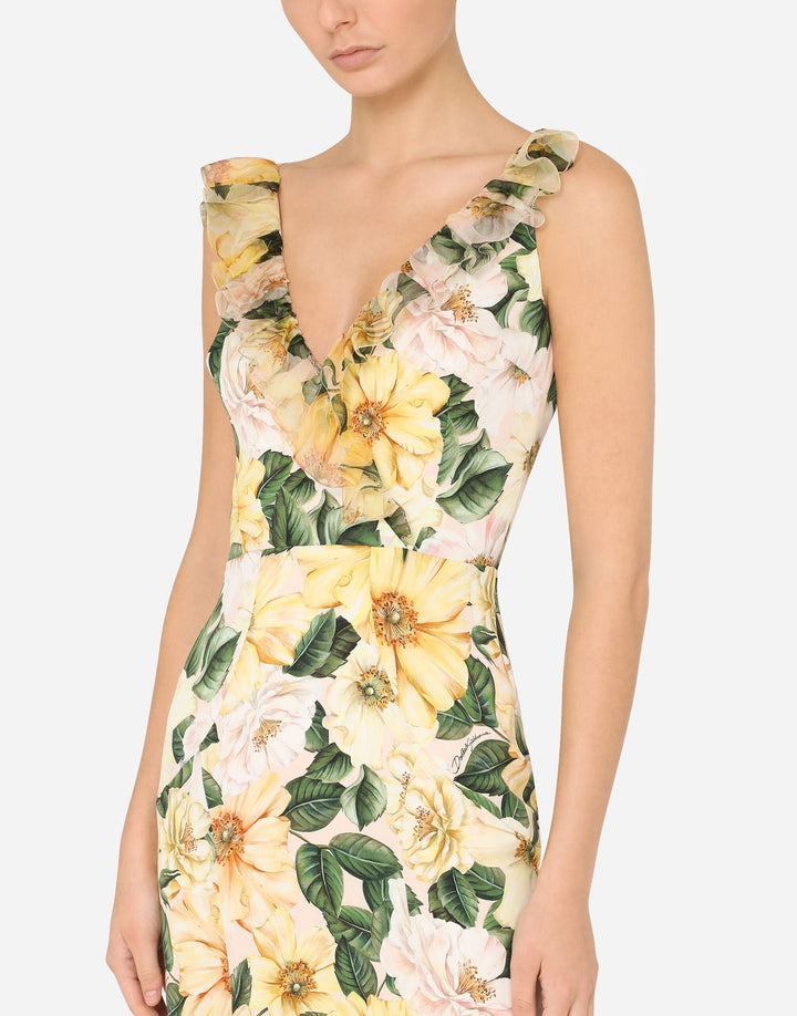 Stilla | Midikjole Med Blomsterprint Og Fiskehale