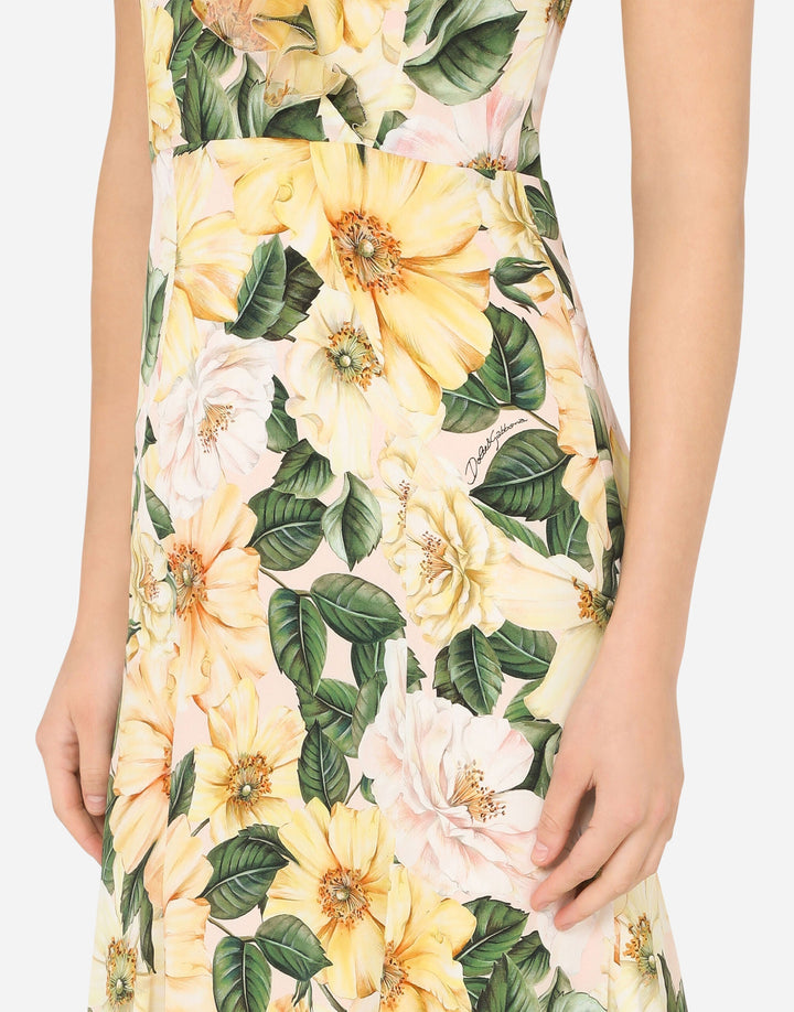 Stilla | Midikjole Med Blomsterprint Og Fiskehale