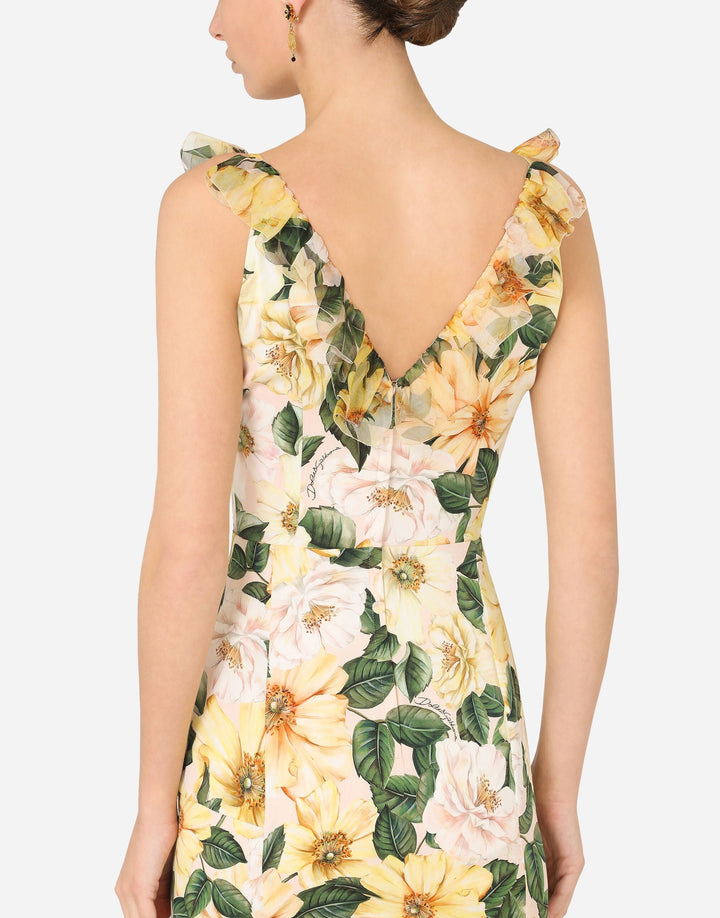 Stilla | Midikjole Med Blomsterprint Og Fiskehale
