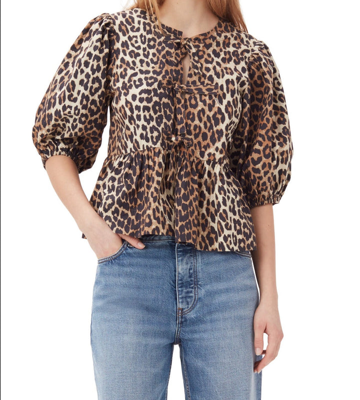 Stilla | Bluse med leopardmønster