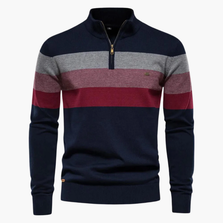 Stilla | Strikpullover med Kvart Lynlås - Elegant Fint Strik til Erhvervsliv & Fritid