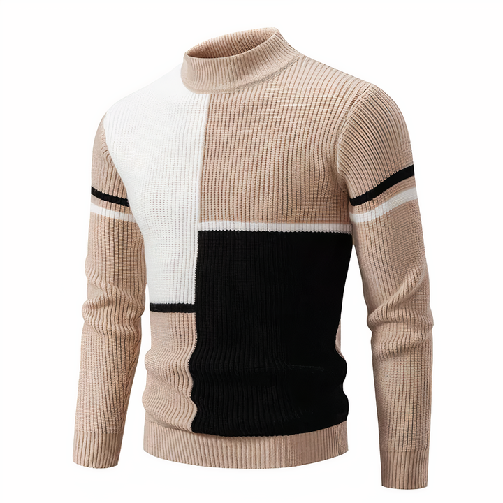 Stilla | Stilfuld Patchwork Striktrøje til Mænd