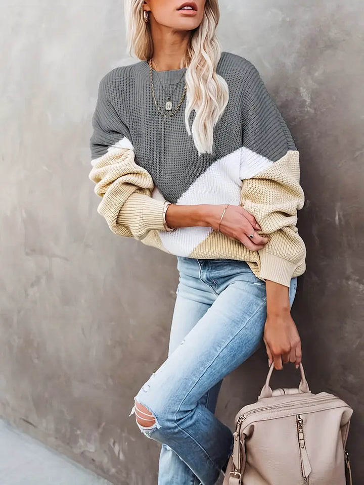Stilla | Pullover med farveblokering