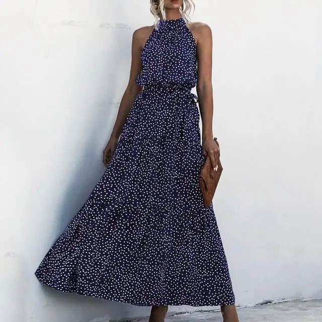 Stilla | Strapless Maxi Kjole Med Blomstermønster