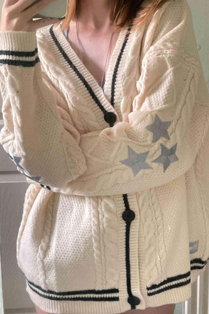 Stilla | Strikjakke Med Femtaktsbroderi