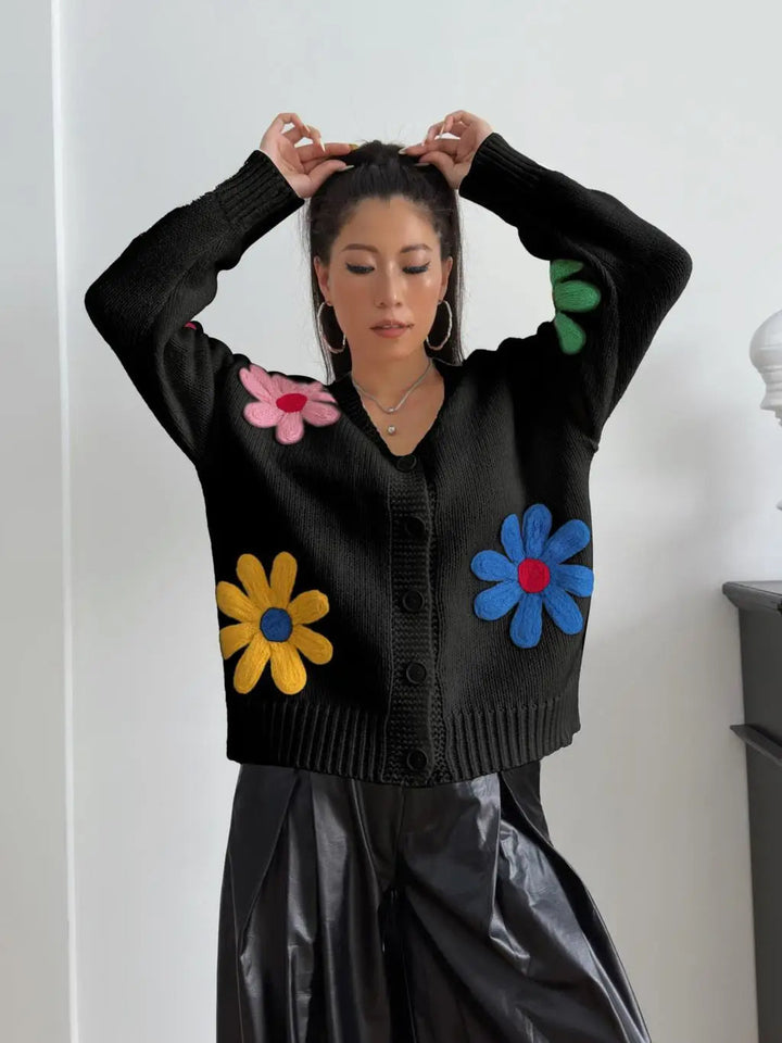 Stilla | Strik Pullover Elegant Blomsterdesign