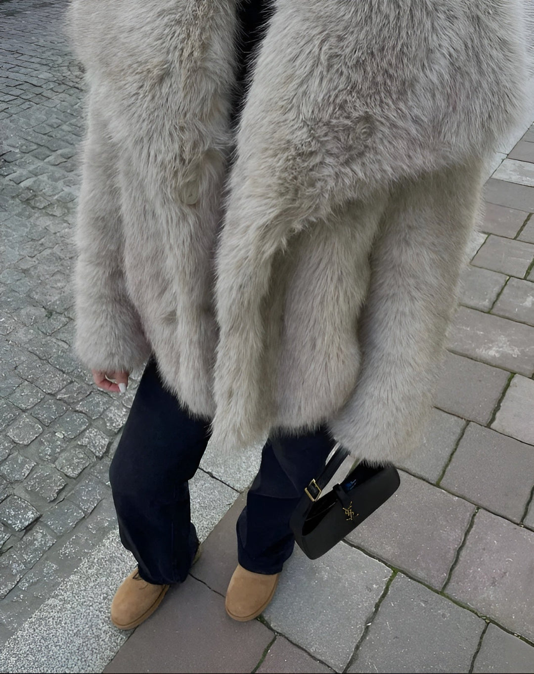 Stilla | Behagelig Frakke Lysbeige Af Kunsfur