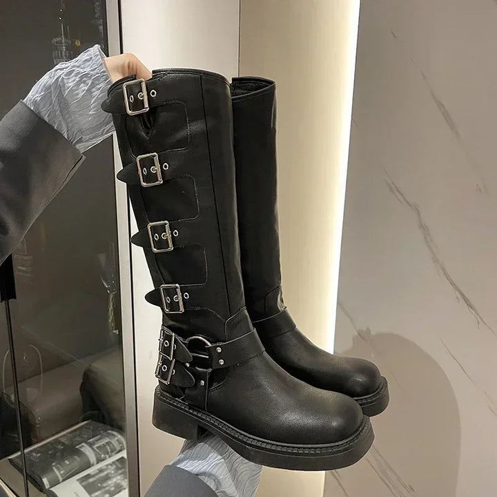 Stilla | Elegante Knieb Hohe Plateauboots