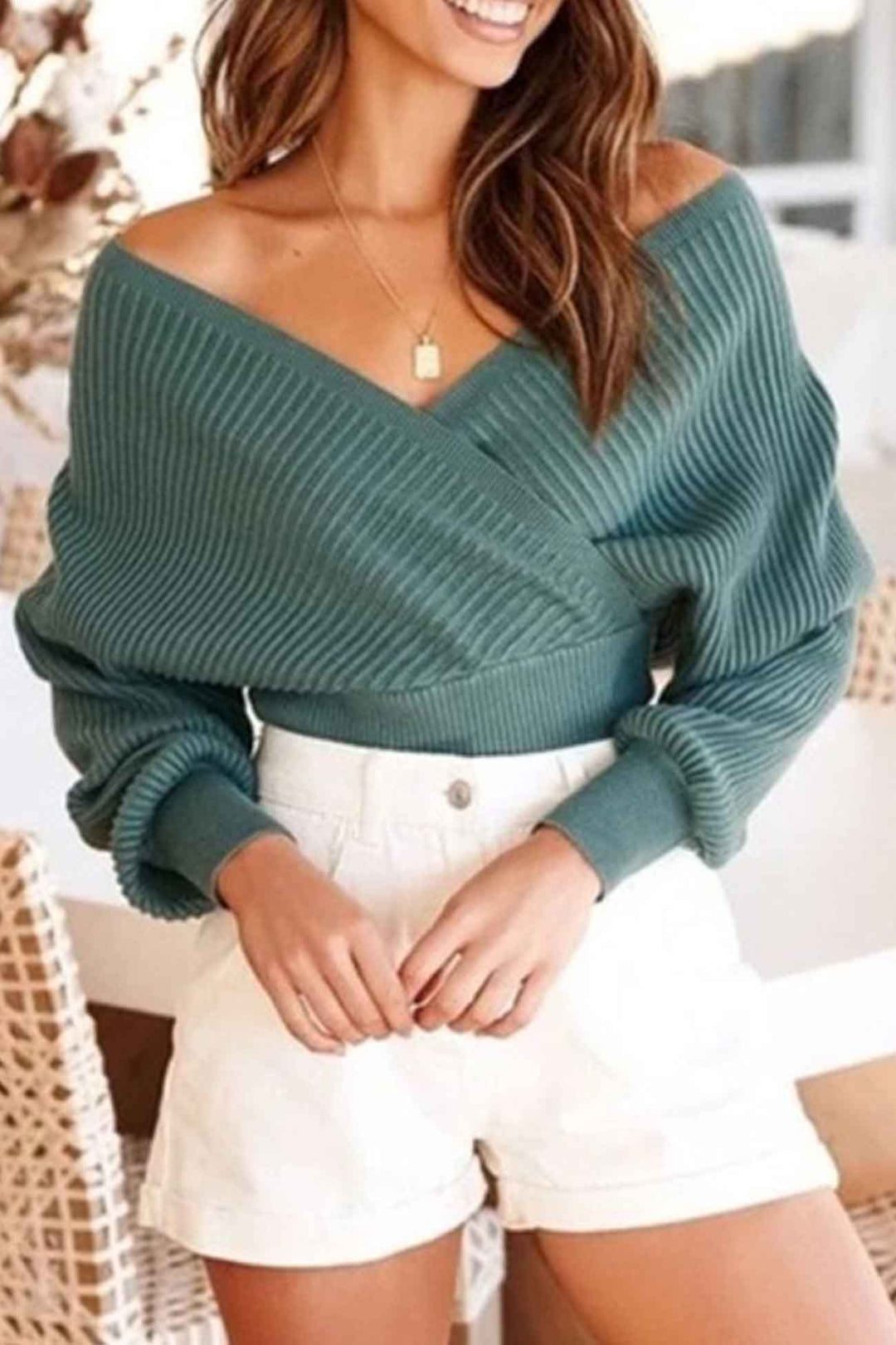 Stilla | Pullover Uni Fra Krydsstrik Med Lange Ærmer