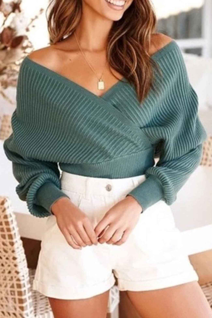 Stilla | Pullover Uni Fra Krydsstrik Med Lange Ærmer