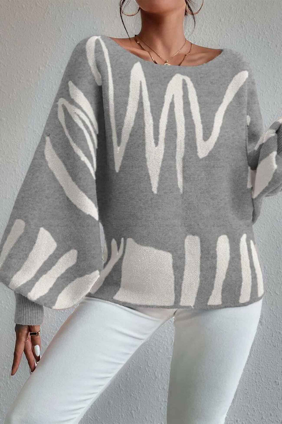 Stilla | Pullover med geometriske lanterneærmer