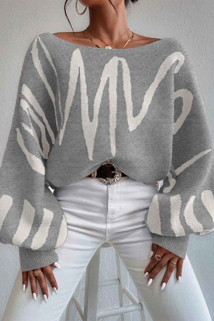 Stilla | Pullover med geometriske lanterneærmer