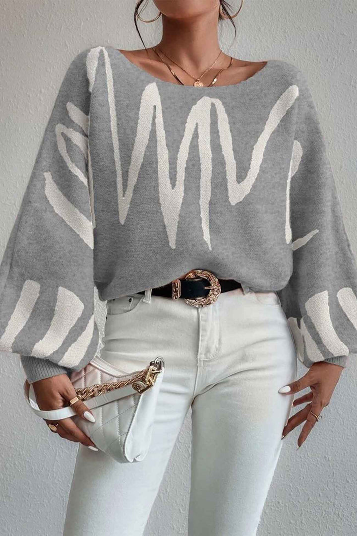Stilla | Pullover med geometriske lanterneærmer