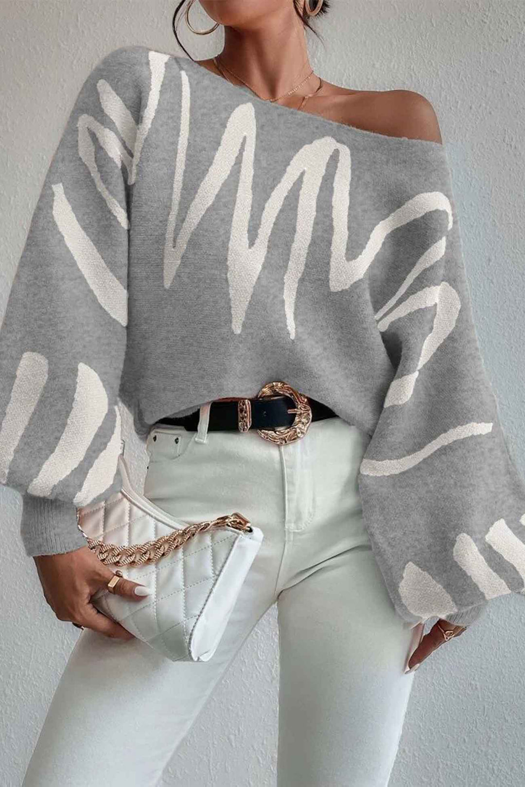 Stilla | Pullover med geometriske lanterneærmer
