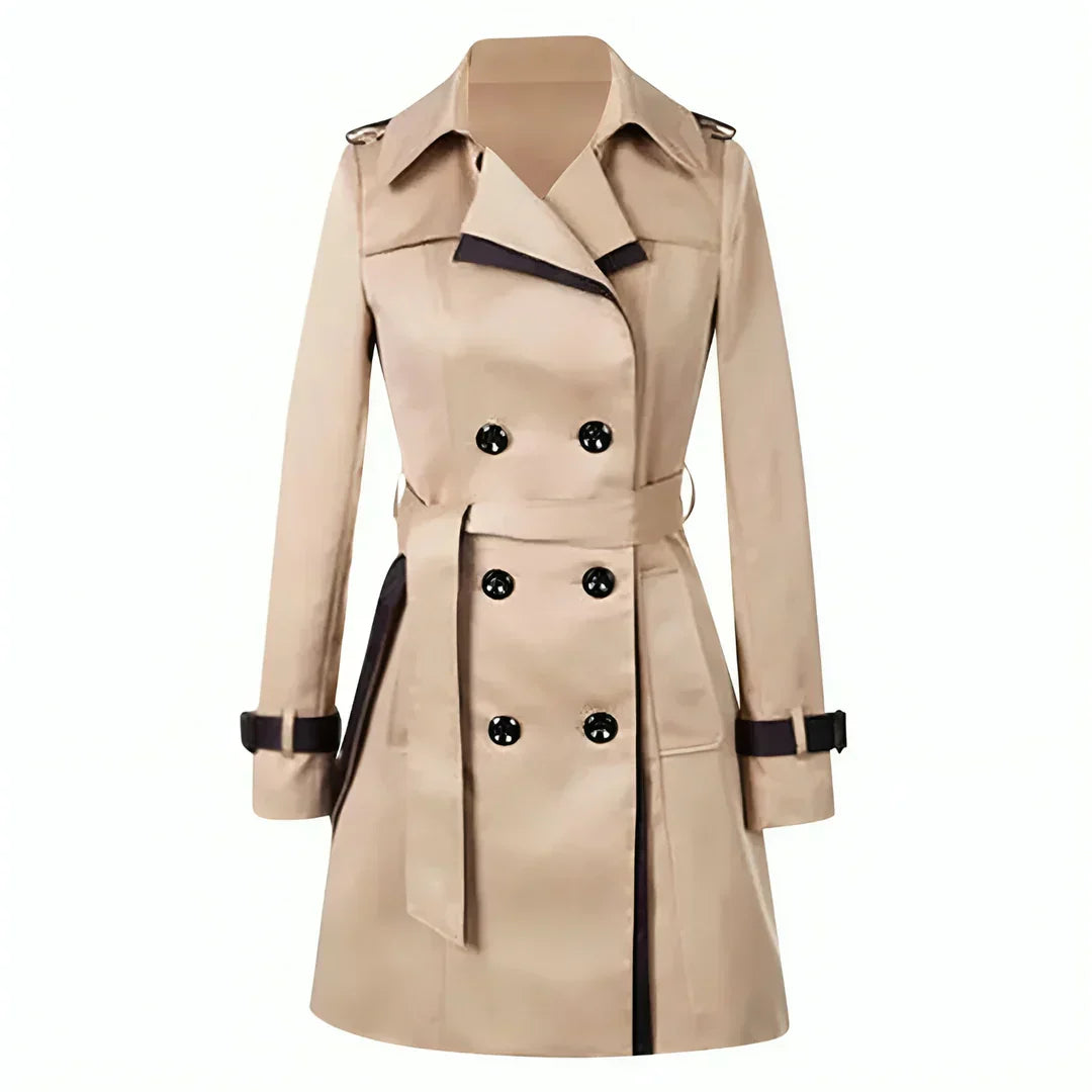 Stilla | Elegant Dobbeltknappet Trenchcoat Dame Efterårsmode