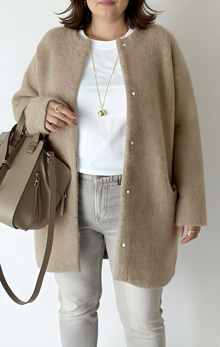 Stilla | Dame sweater-cardigan Elegant og løs pasform Store størrelser