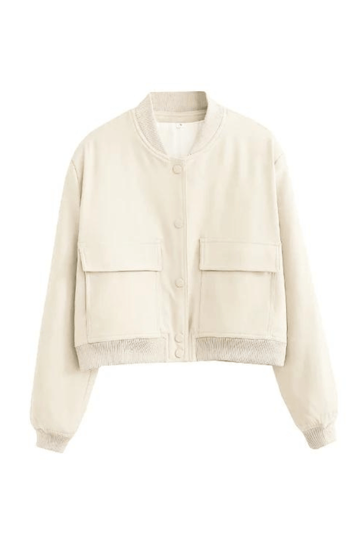 Stilla | Dame Cropped Button-Down Bomberjakke