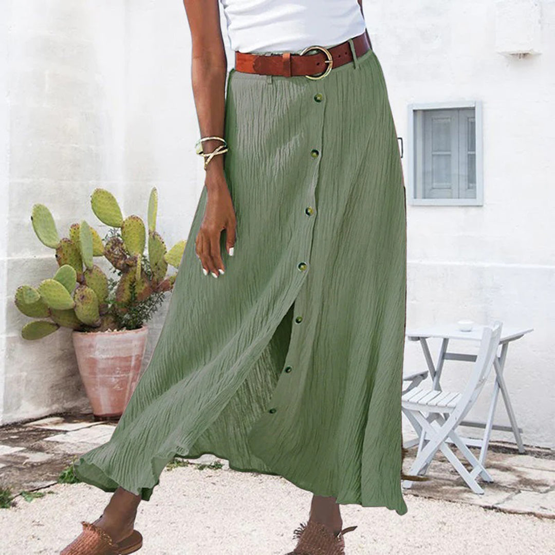 Stilla | Trendy Lang Nederdel Med Knapper Foran