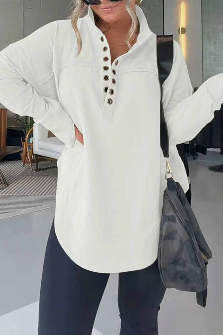 Stilla | Sweat Uni Med Lange Ærmer Og Knapper