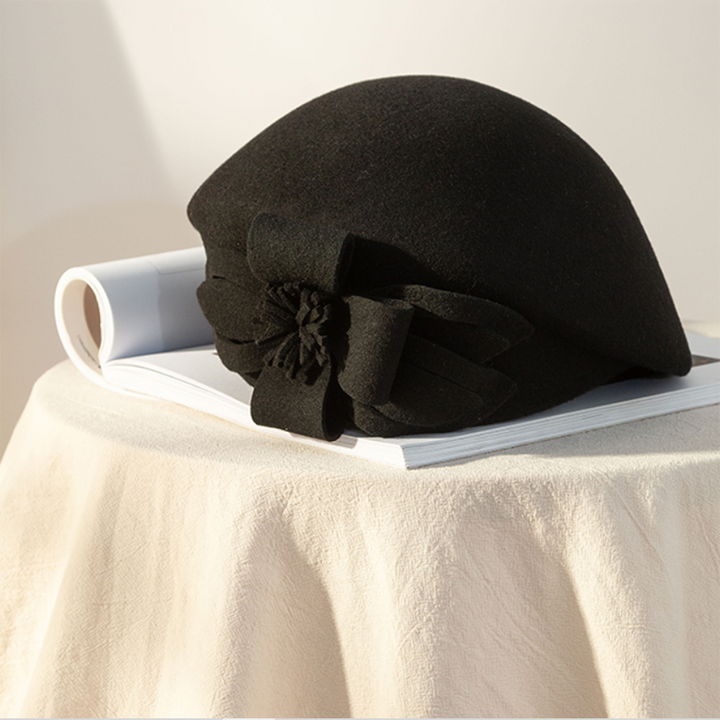 Stilla | Kvinders Blomstermønster Beret 100% Uld