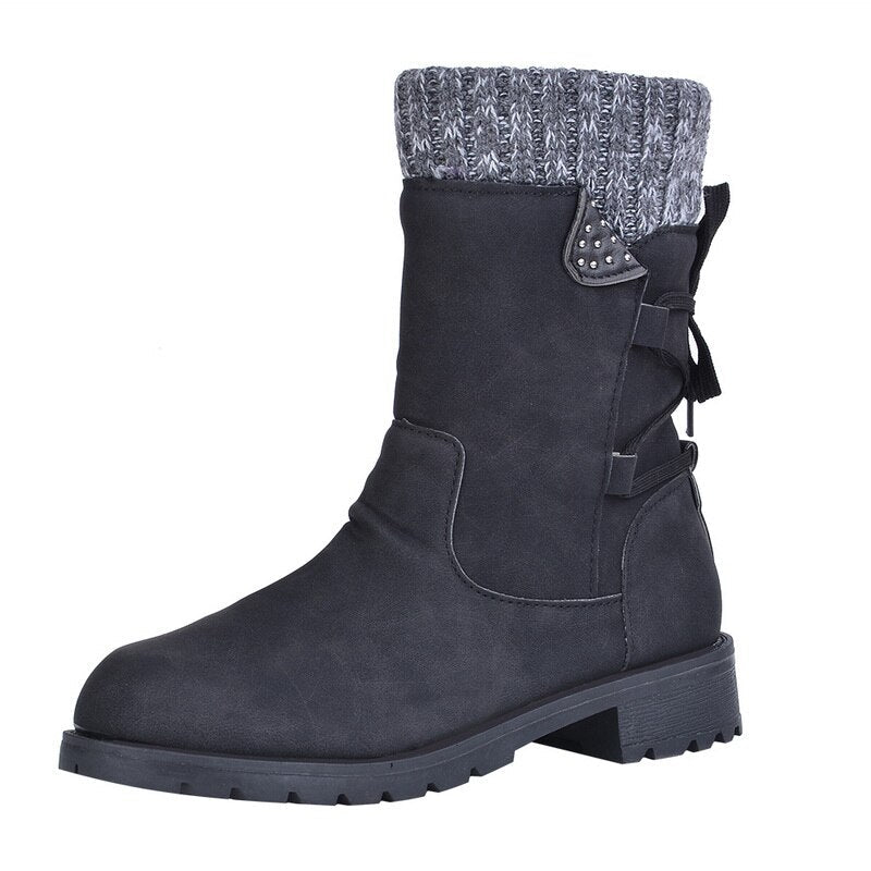 Stilla | Grakosystiefel med Retro-Metal Og Spændeudsmykning