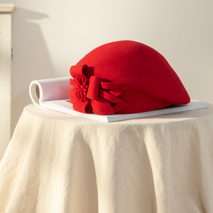 Stilla | Kvinders Blomstermønster Beret 100% Uld