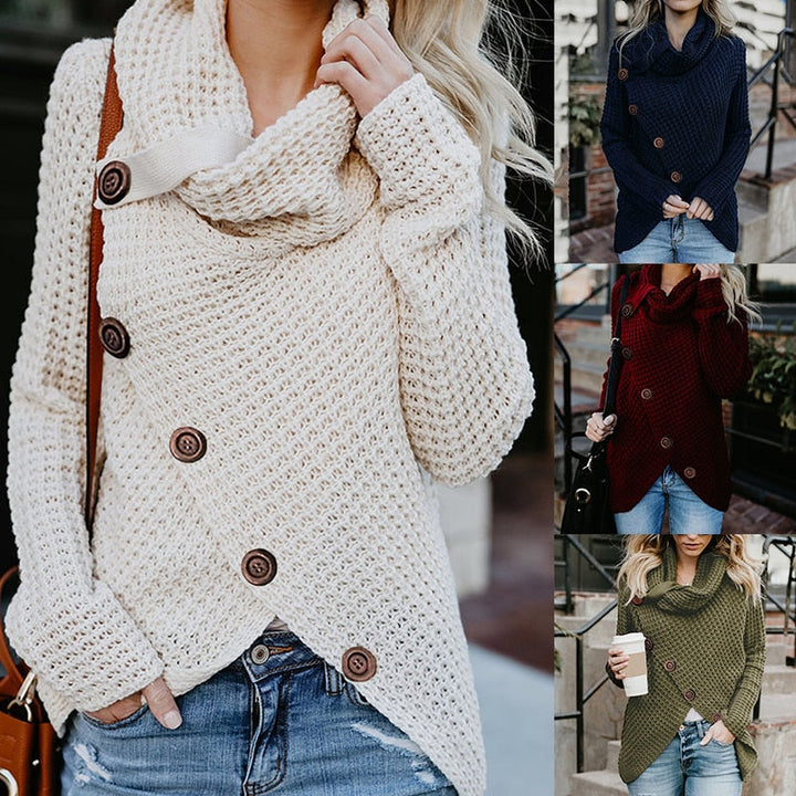Stilla | Moderne Asymmetrisk Rullekrave Trøje Med Elegante Detaljer