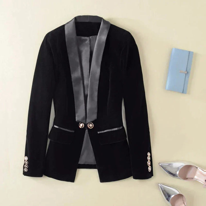 Stilla | Blazer i velour satin