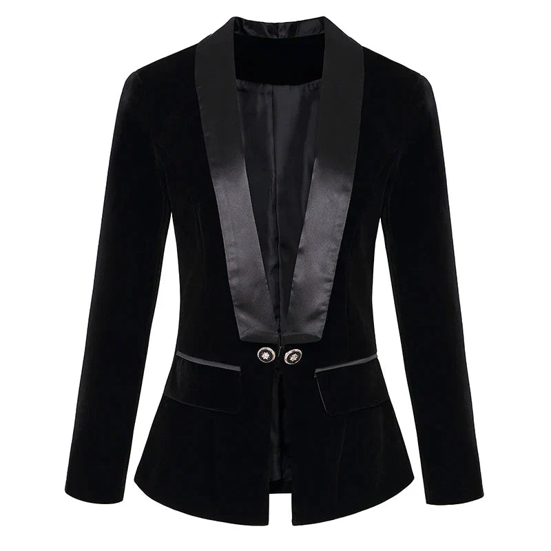 Stilla | Blazer i velour satin