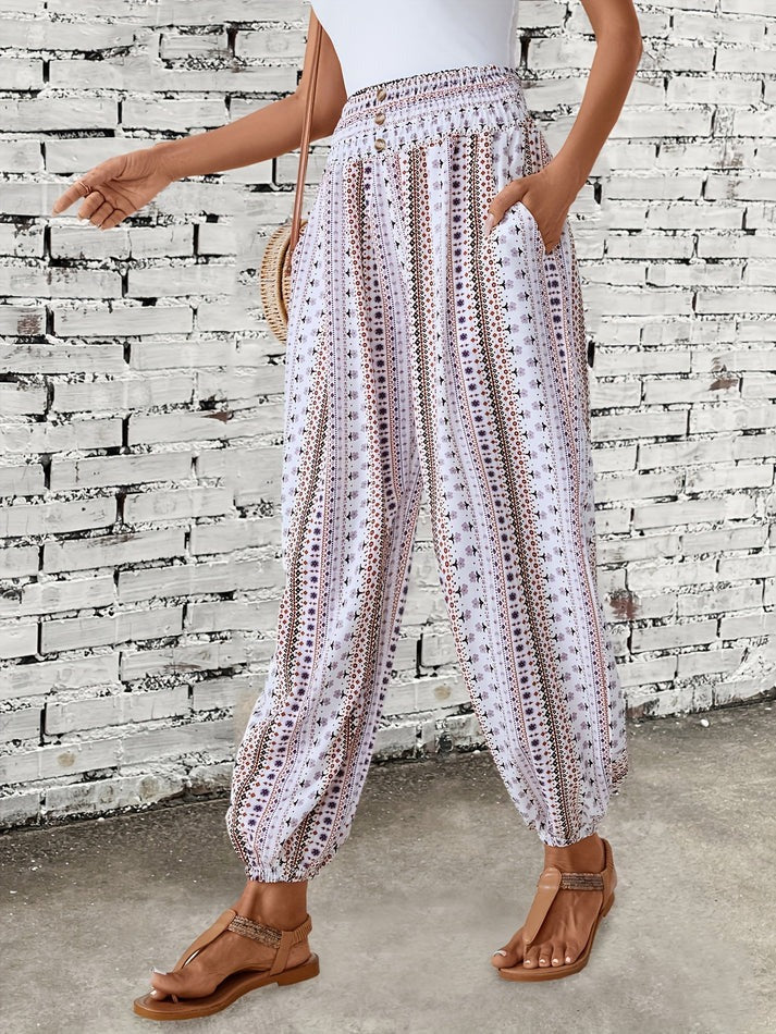 Stilla | Stilfulde Bukser Med Boho Print
