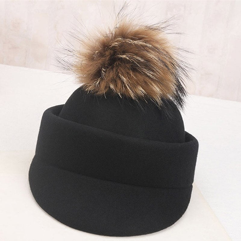 Stilla | Chic Kvinders Sofistikeret Pels Cap Beret
