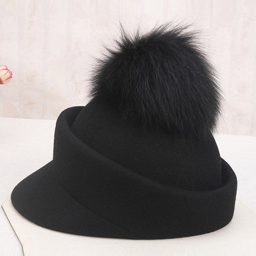 Stilla | Chic Kvinders Sofistikeret Pels Cap Beret