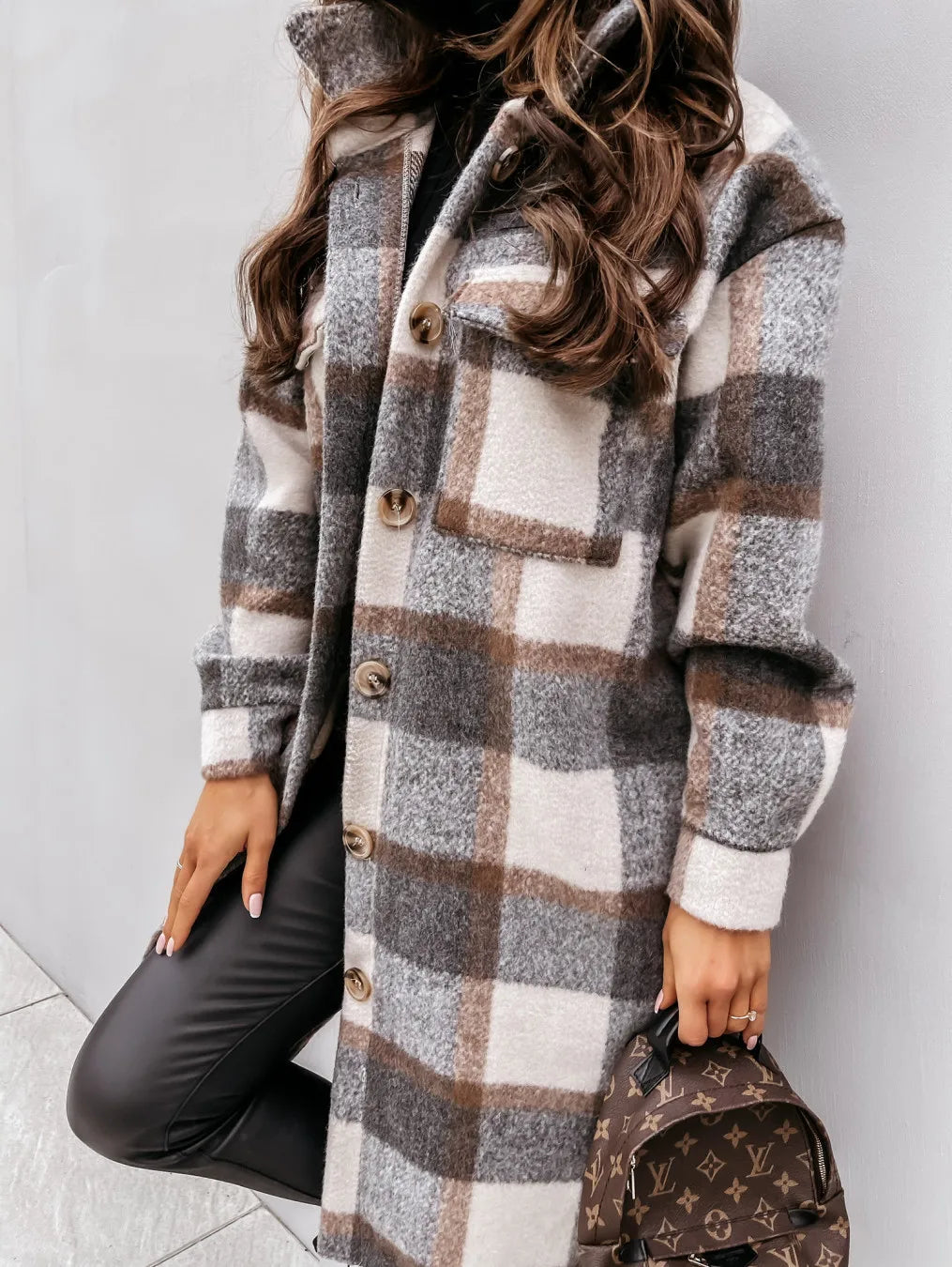 Stilla | Langt Tchecket Fleece-Kappe