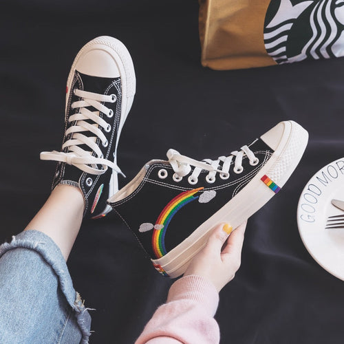 Stilla | Regnbuefarvede High Top Sneakers