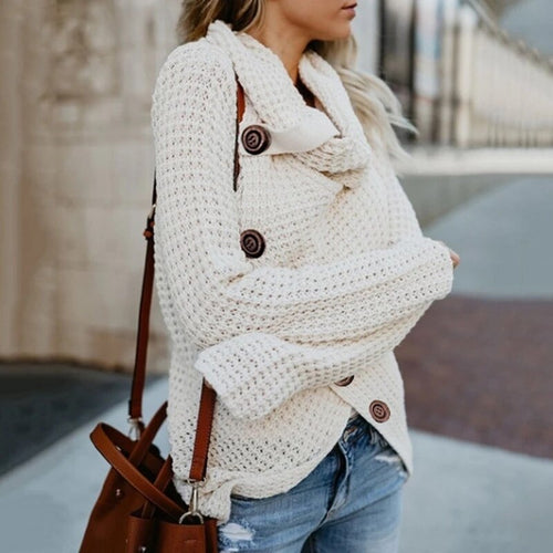 Stilla | Moderne Asymmetrisk Rullekrave Trøje Med Elegante Detaljer