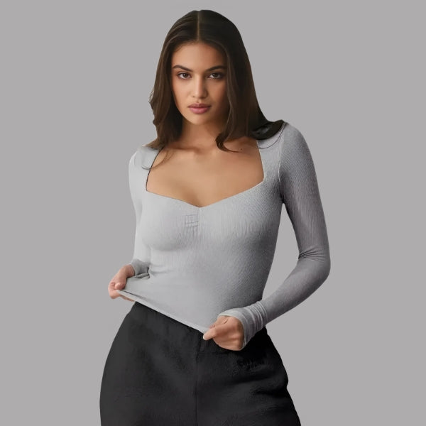 Stilla | Moderne Stretch Top Med Lange Ærmer