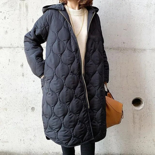 Stilla | Elegant Lang Puffer Frakke Let Varm i Et Slankt Moderne Look