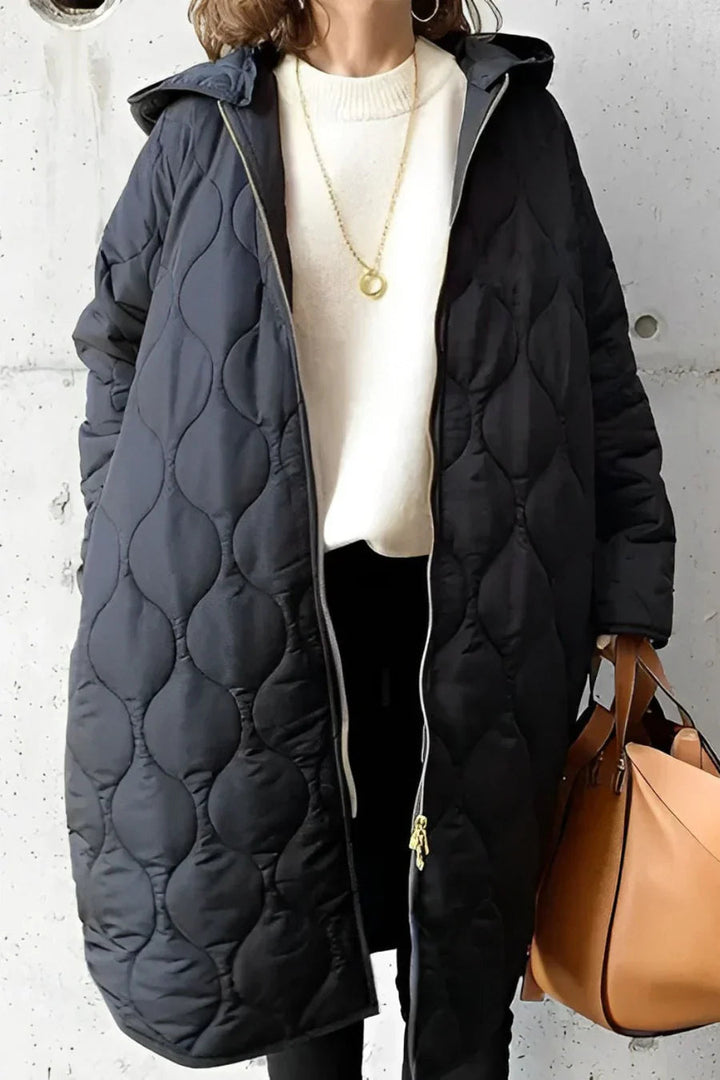 Stilla | Elegant Lang Puffer Frakke Let Varm i Et Slankt Moderne Look