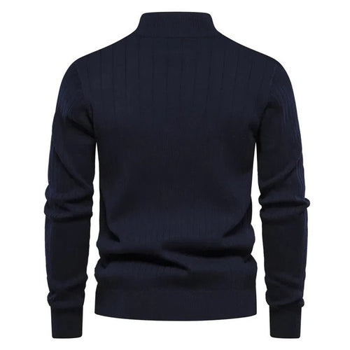 Stilla | Sweatshirt - Halv-lynlås Ribstruktur Ståkrave