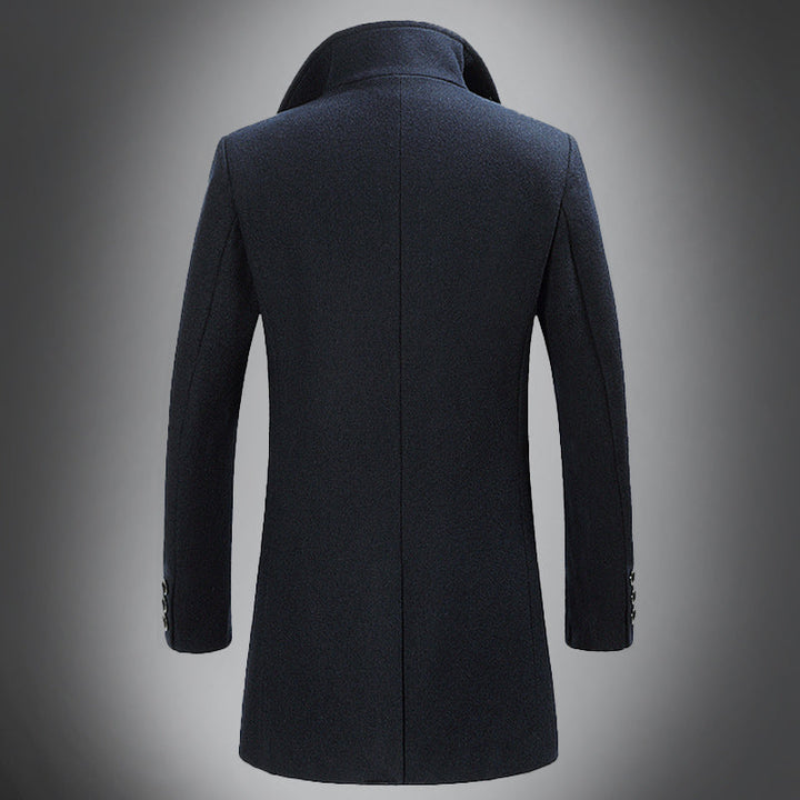 Stilla | Uldfrakke - Slim Fit Knaplukning med indskåret krave