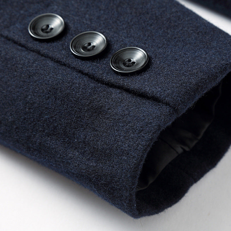 Stilla | Uldfrakke - Slim Fit Knaplukning med indskåret krave