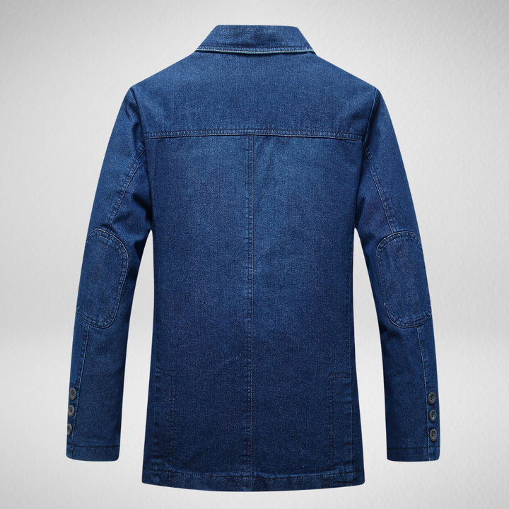 Stilla | Denim Blazer I Denim Stil med Enkeltknap Lukning