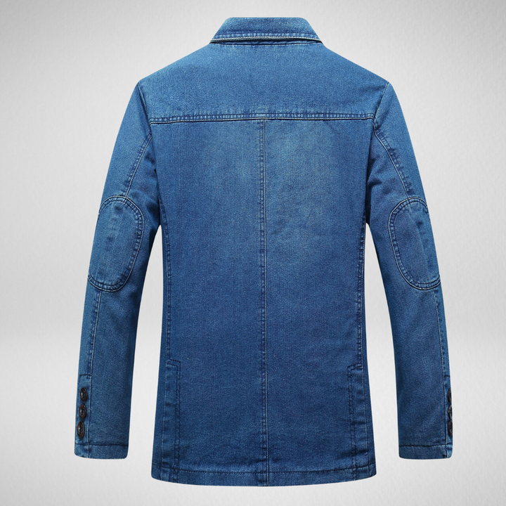 Stilla | Denim Blazer I Denim Stil med Enkeltknap Lukning