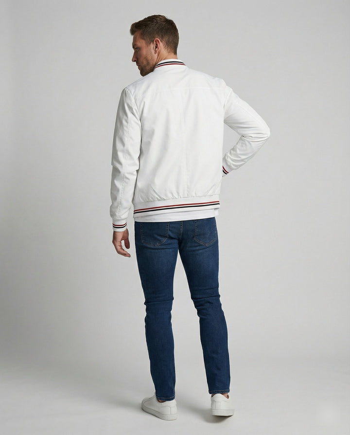 Herrer Casual Overgangsjakke med Vandafvisende Overflade & Ståkrave Skovae