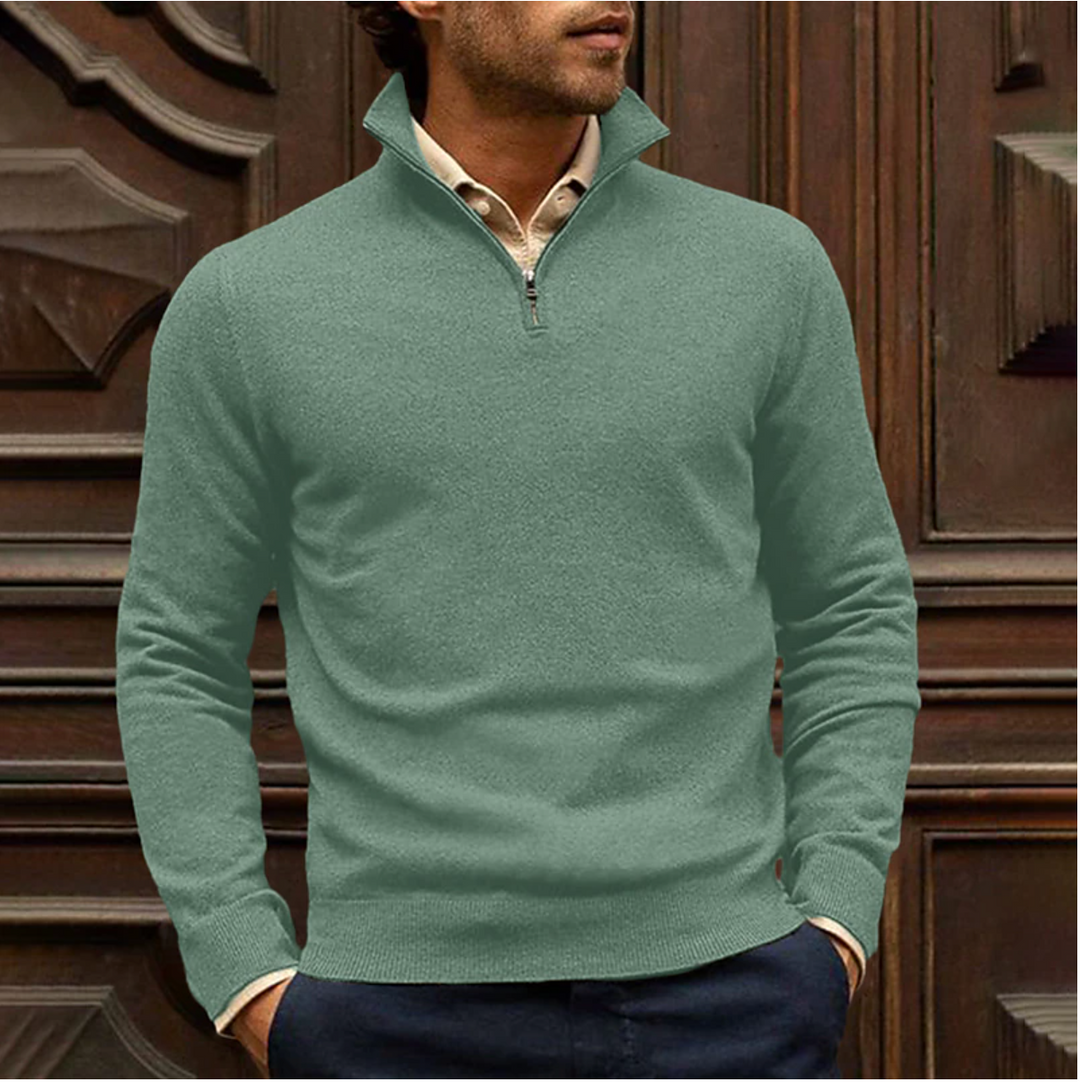 Stilla | Zip Pullover Lavet Af Bomuldsblanding