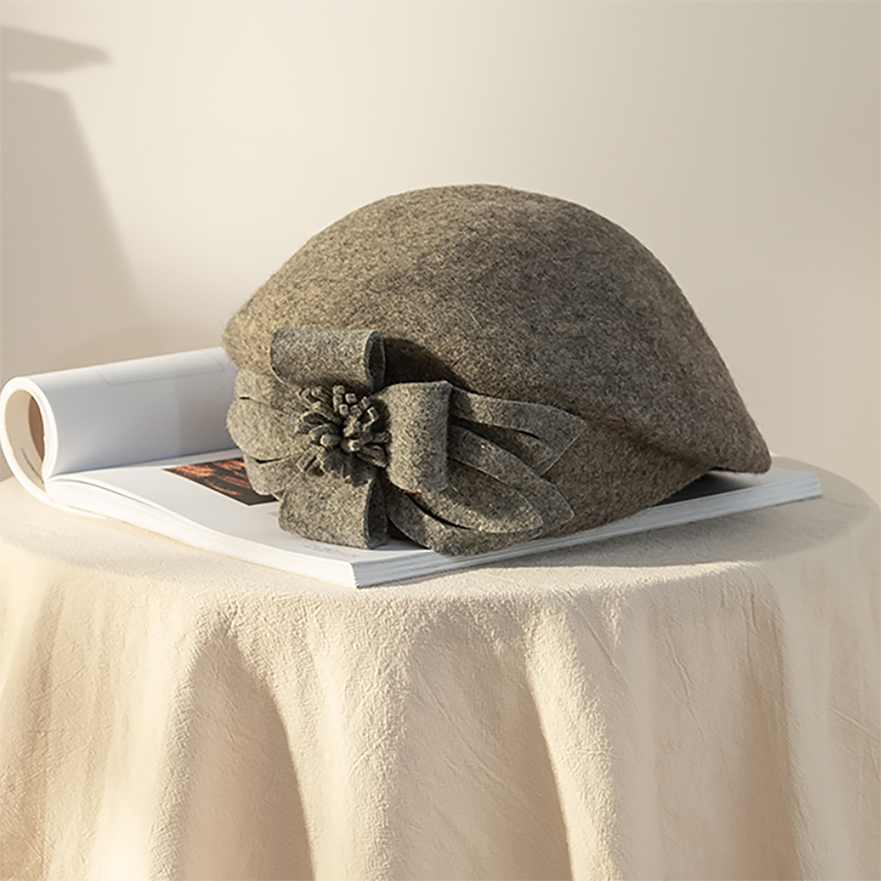 Stilla | Kvinders Blomstermønster Beret 100% Uld