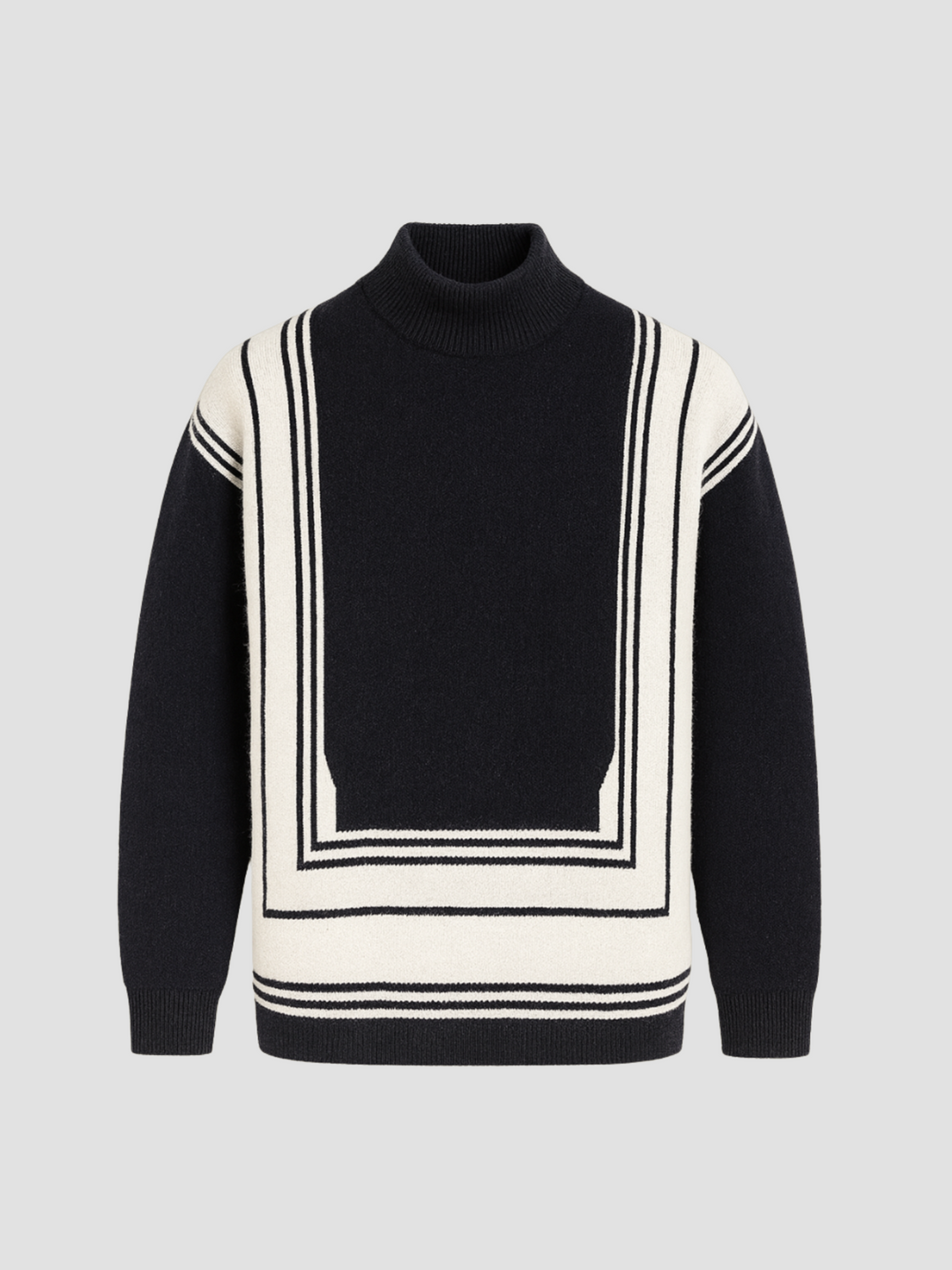 Stilla | Turtleneck Sweater med Geometrisk Mønster