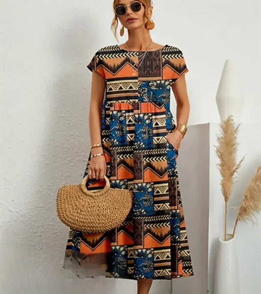 Stilla | Elegante Midi Kjole Med Blomsterprint
